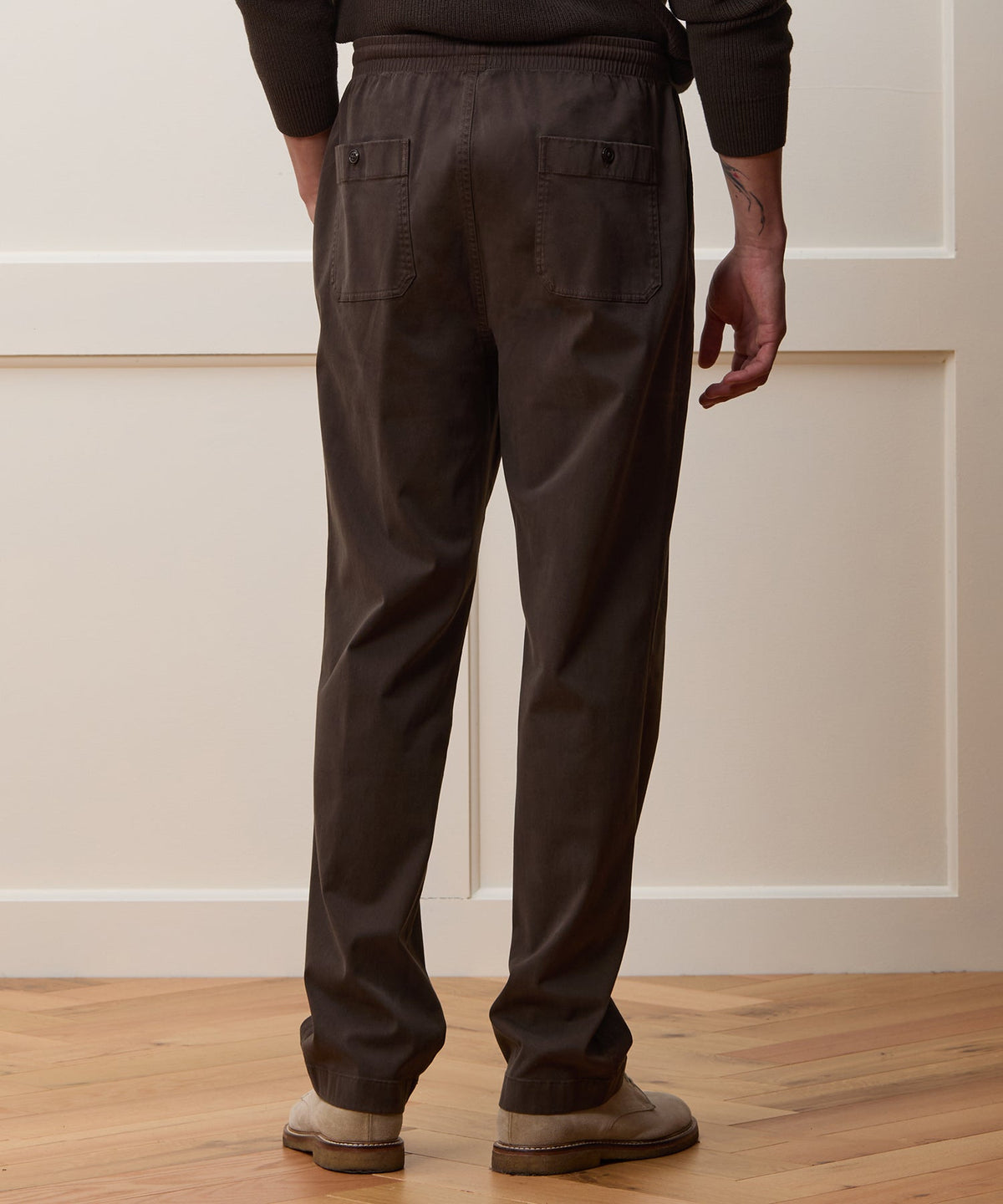 Todd Snyder Straight Fit Cotton Weekend Pant - Espresso Bean
