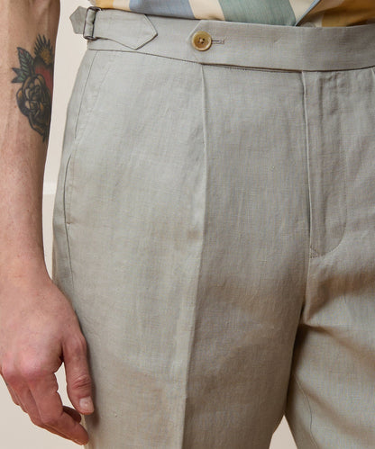 Todd Snyder Irish Linen Side Tab Trouser - Dove Grey