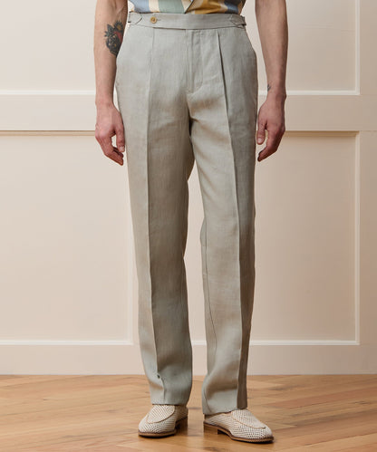Todd Snyder Irish Linen Side Tab Trouser - Dove Grey