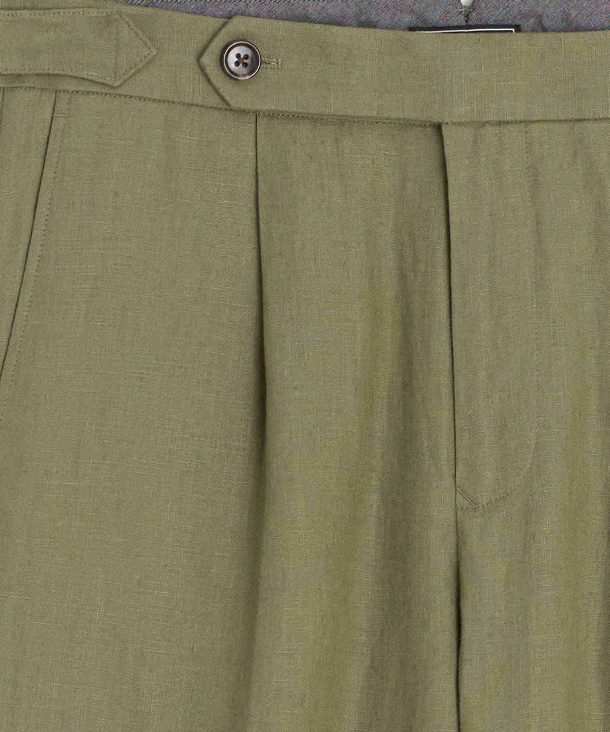 Todd Snyder Straight Fit Irish Linen Side Tab Trouser - Surplus Olive