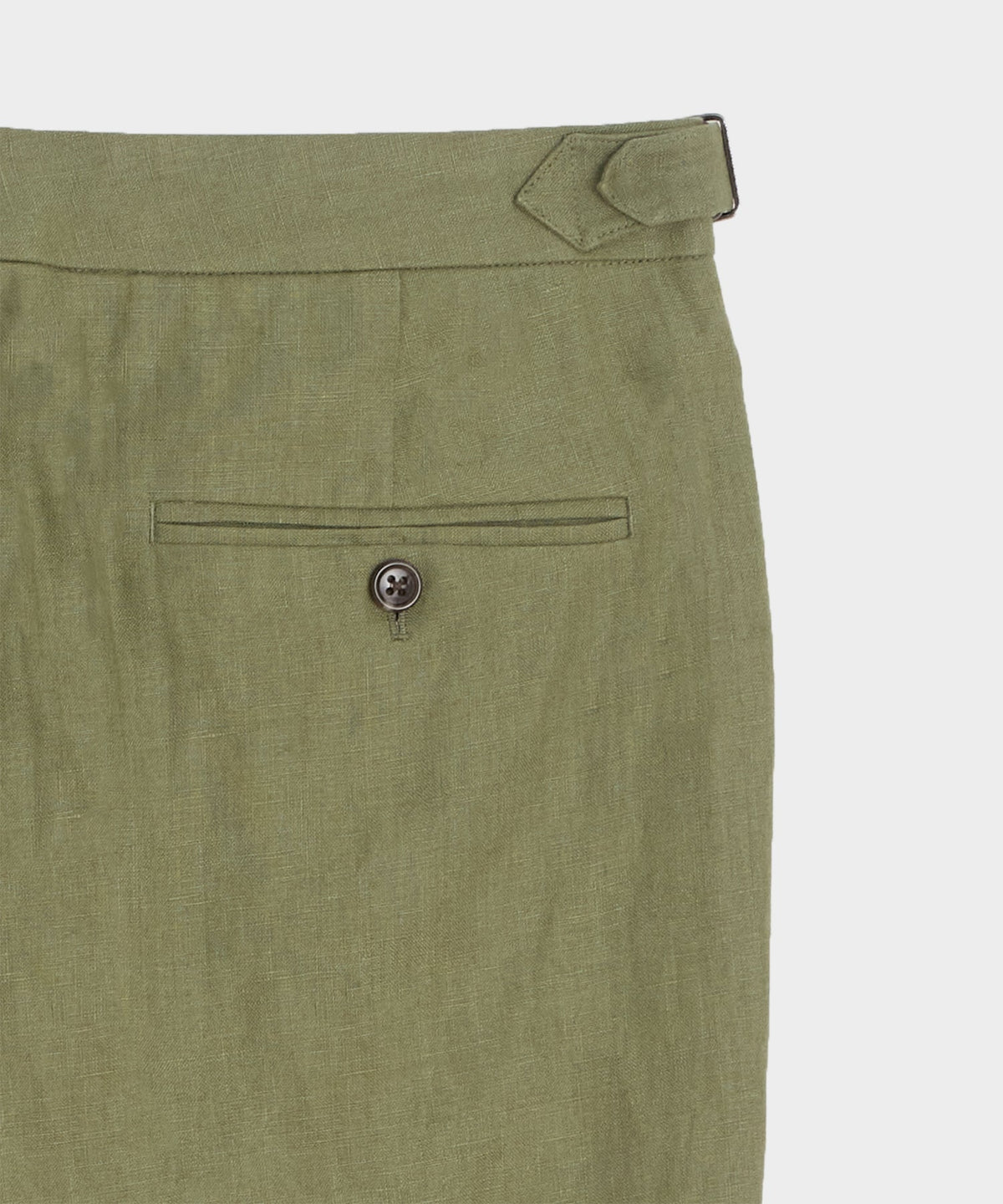 Todd Snyder Straight Fit Irish Linen Side Tab Trouser - Surplus Olive