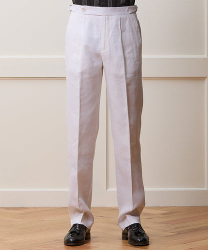 Todd Snyder Irish Linen Side Tab Trouser - White