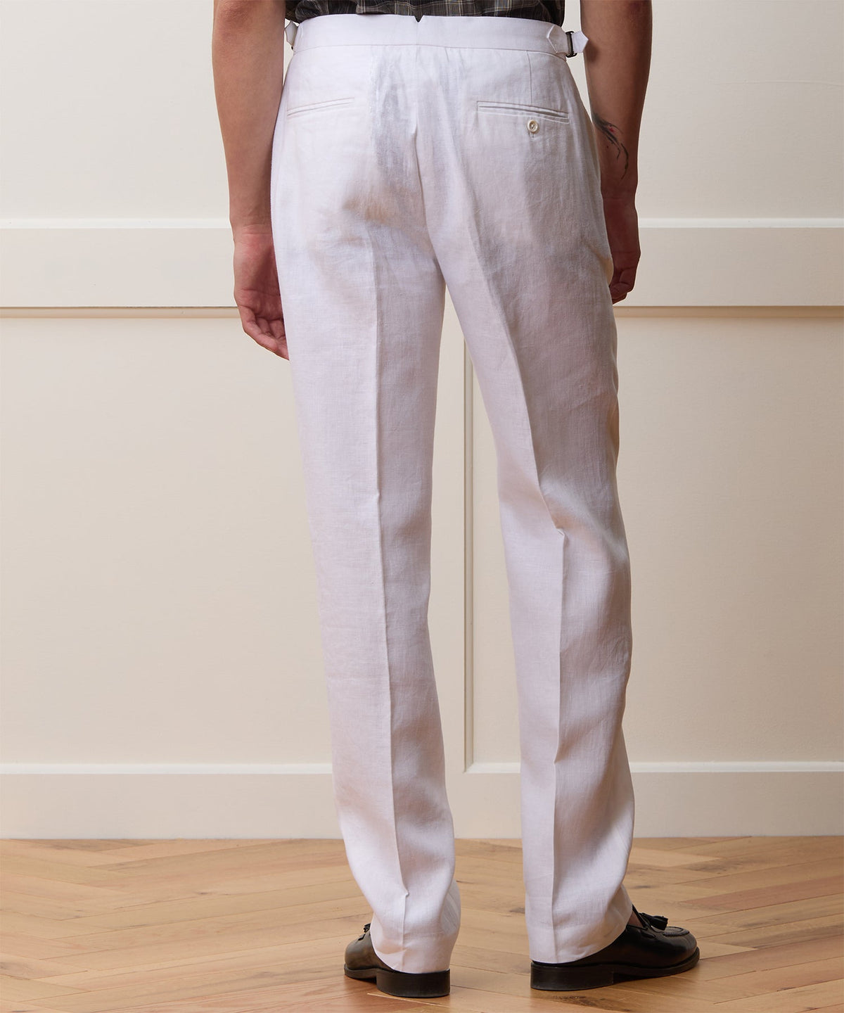 Todd Snyder Irish Linen Side Tab Trouser - White