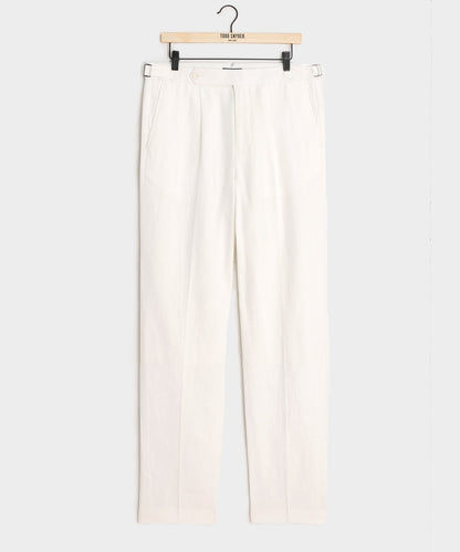 Todd Snyder Irish Linen Side Tab Trouser - White