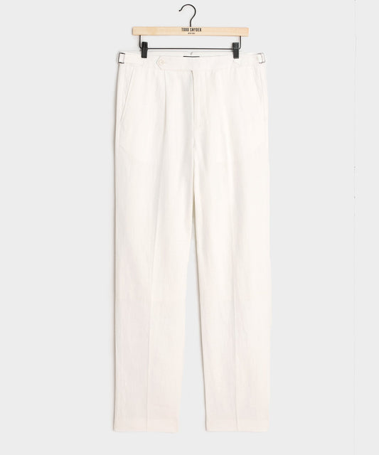 Todd Snyder Irish Linen Side Tab Trouser - White