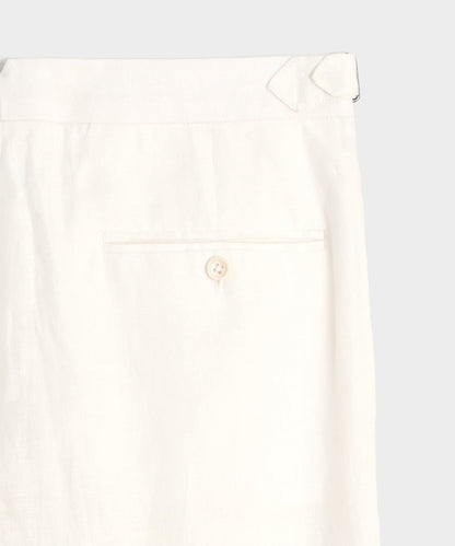 Todd Snyder Irish Linen Side Tab Trouser - White