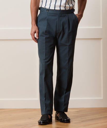 Todd Snyder Italian Seersucker Side Tab Trouser - Antique Teal