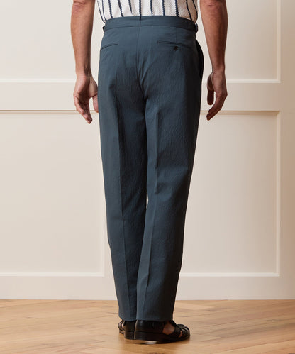Todd Snyder Italian Seersucker Side Tab Trouser - Antique Teal