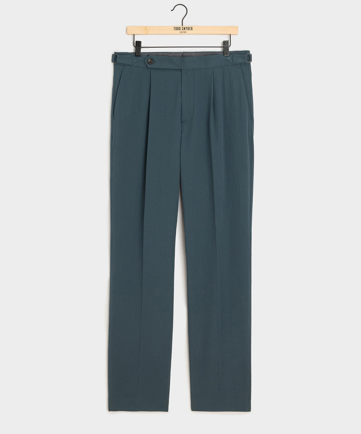 Todd Snyder Italian Seersucker Side Tab Trouser - Antique Teal