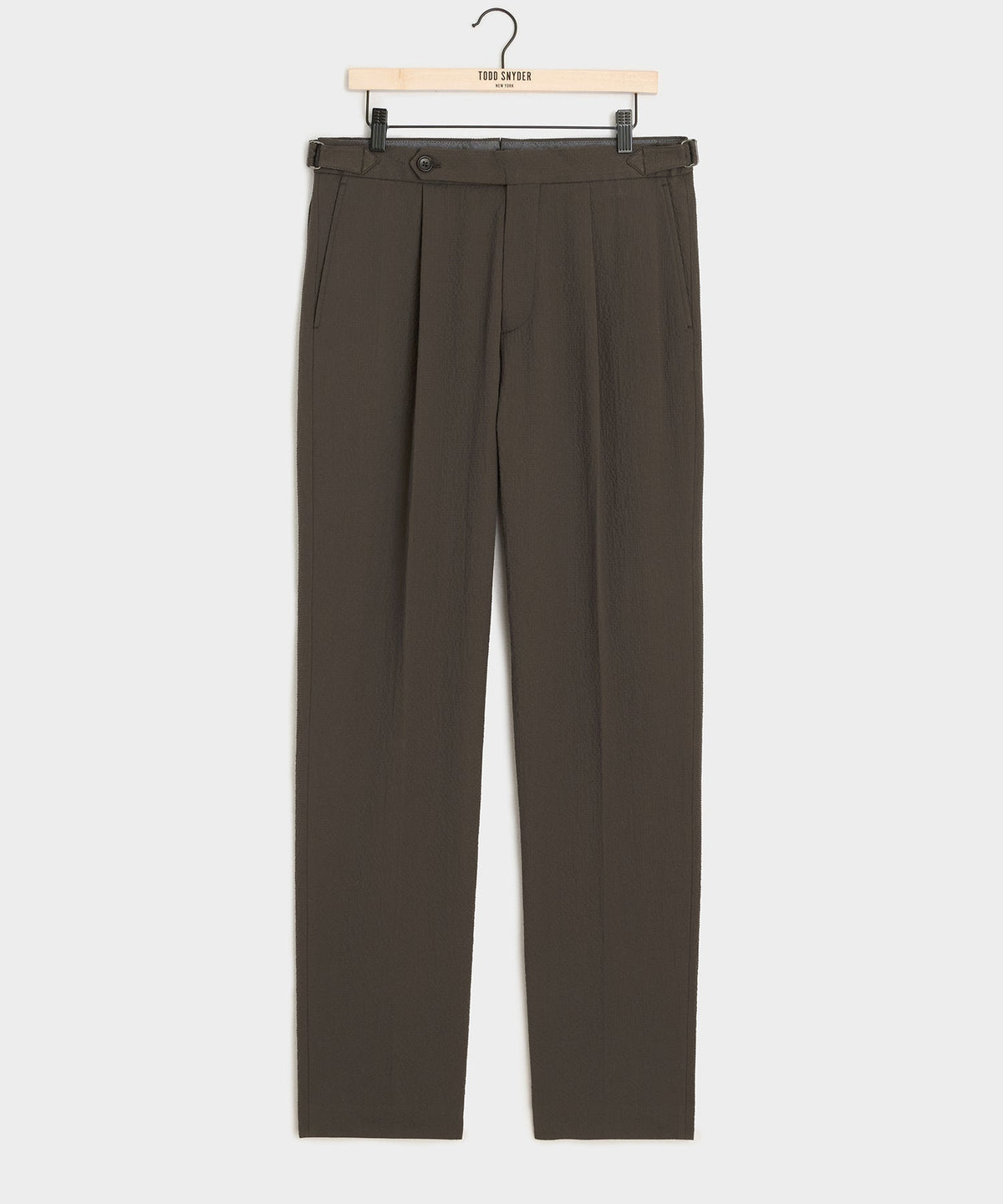Todd Snyder Italian Seersucker Side Tab Trouser - Dark Brown