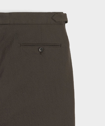 Todd Snyder Italian Seersucker Side Tab Trouser - Dark Brown