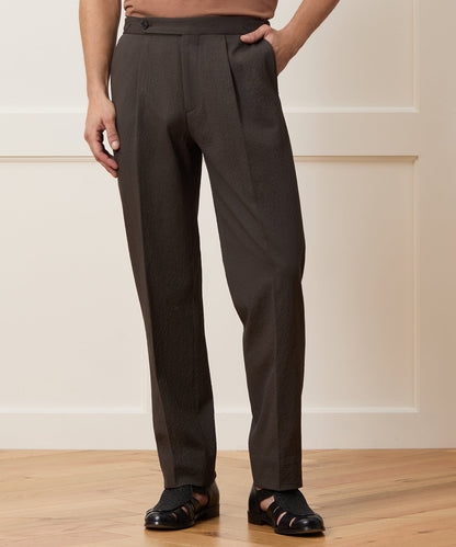 Todd Snyder Italian Seersucker Side Tab Trouser - Dark Brown