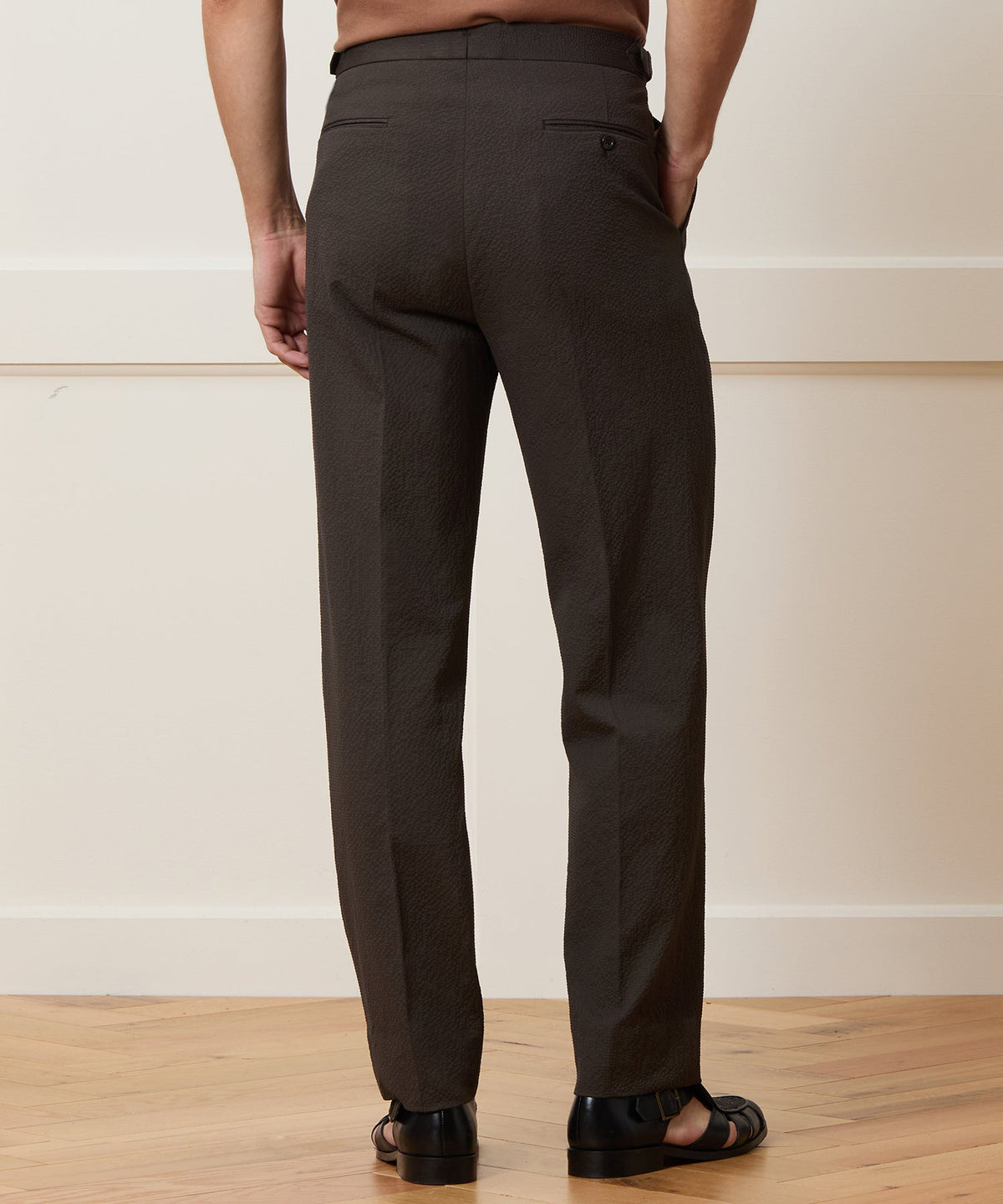 Todd Snyder Italian Seersucker Side Tab Trouser - Dark Brown