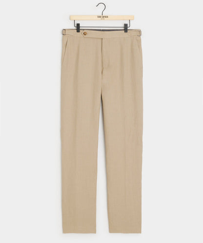 Todd Snyder Italian Linen Side Tab Trouser - Beige