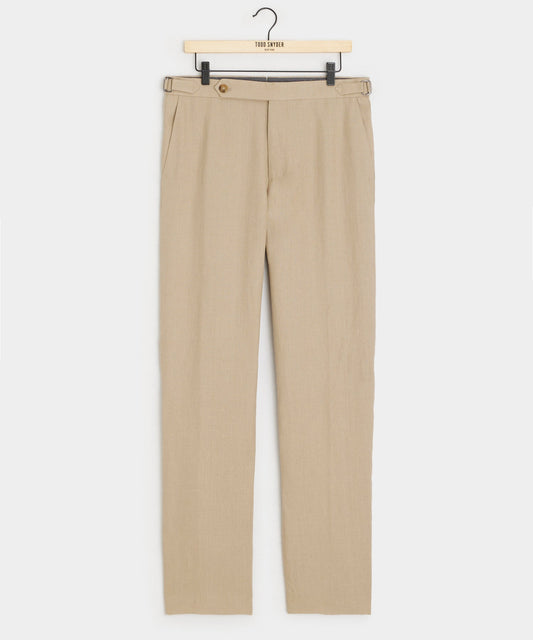 Todd Snyder Italian Linen Side Tab Trouser - Beige