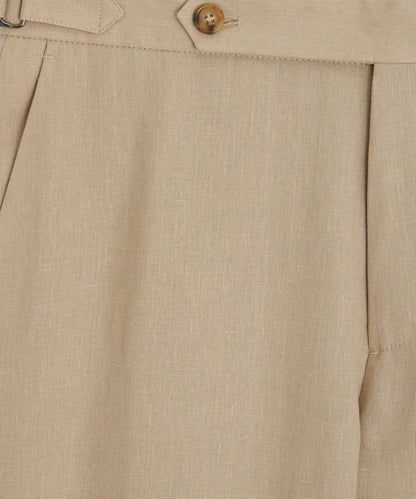 Todd Snyder Italian Linen Side Tab Trouser - Beige