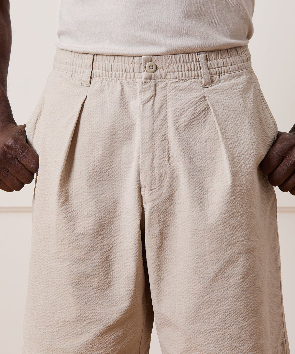 Todd Snyder 10" Relaxed Seersucker Short - Stone