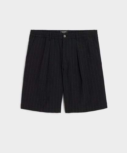 Todd Snyder 10" Italian Pinstripe Relaxed Short - Black