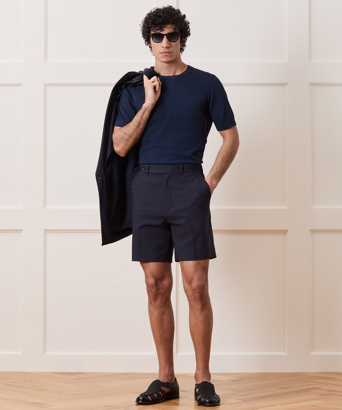 Todd Snyder 7" Tropical Wool Tab Short - Navy