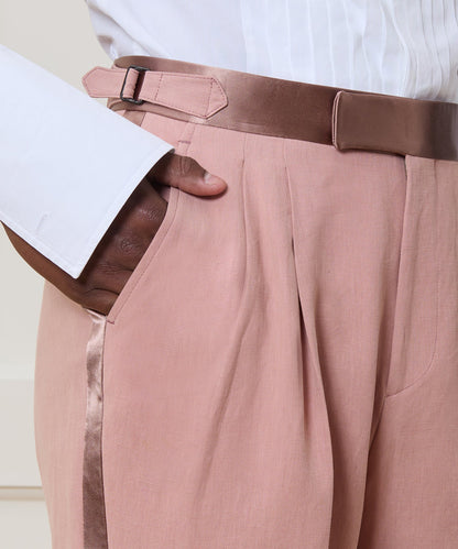 Todd Snyder Relaxed Italian Sueded Linen Tuxedo Trouser - Dusty Rose