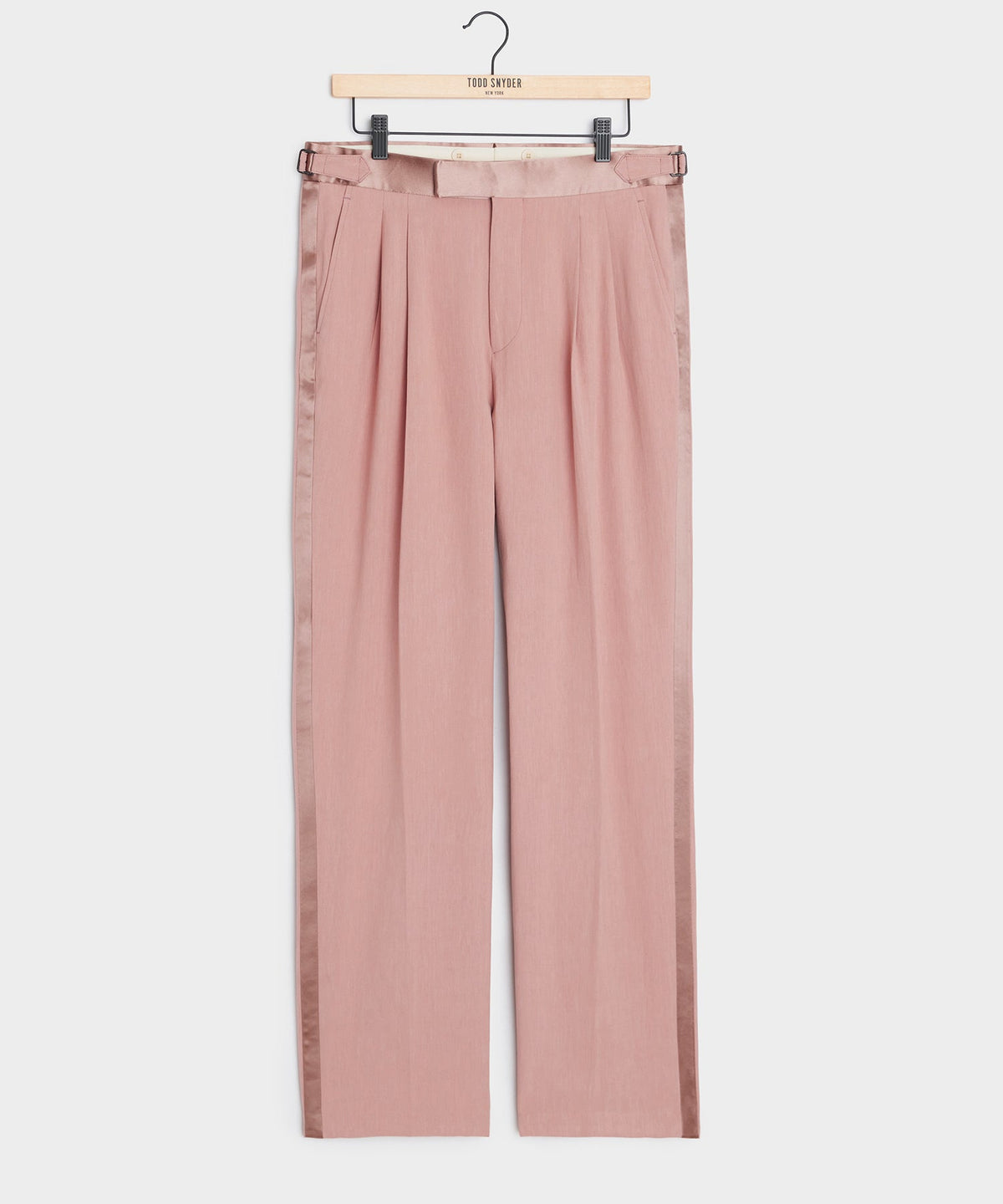 Todd Snyder Relaxed Italian Sueded Linen Tuxedo Trouser - Dusty Rose