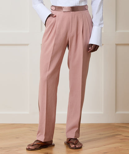 Todd Snyder Relaxed Italian Sueded Linen Tuxedo Trouser - Dusty Rose