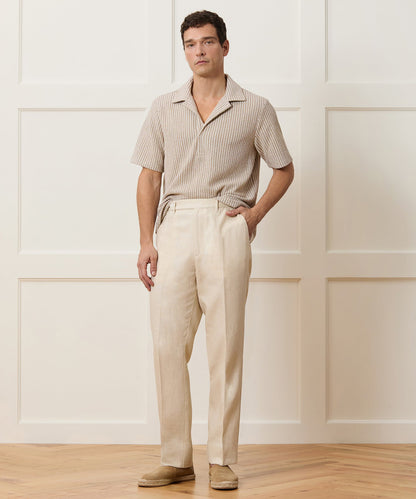 Todd Snyder Straight Fit Linen Tab Trouser - Sand Dollar