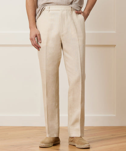 Todd Snyder Straight Fit Linen Tab Trouser - Sand Dollar