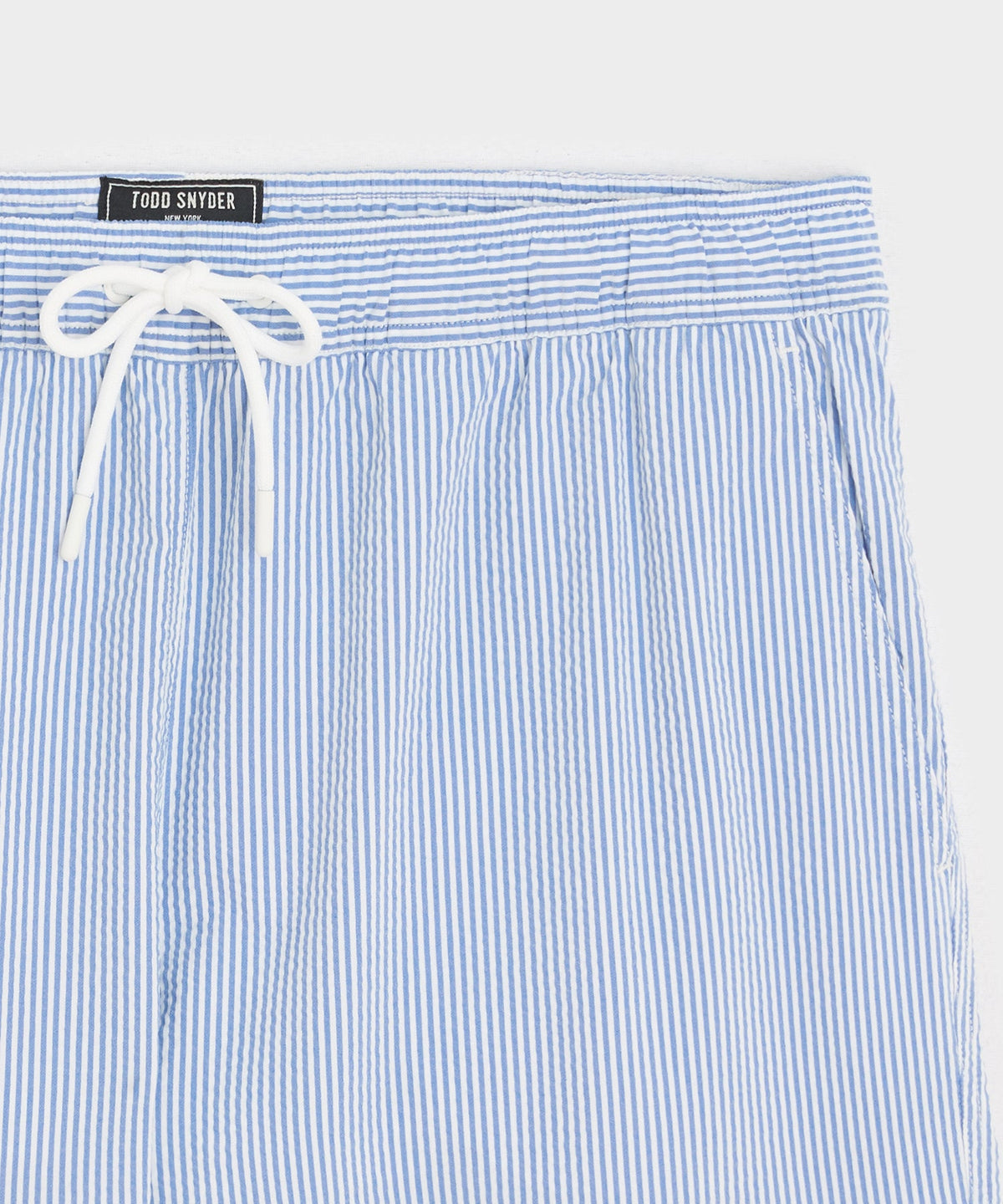 Todd Snyder 5" Seersucker Montauk Swim Trunk - Light Blue