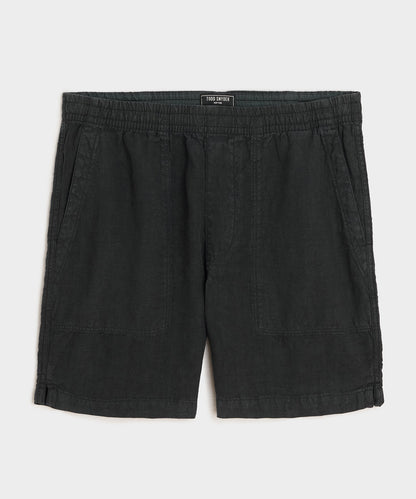 Todd Snyder 7" Linen Beach Short - Black