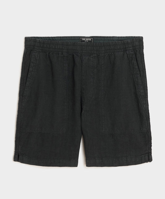Todd Snyder 7" Linen Beach Short - Black