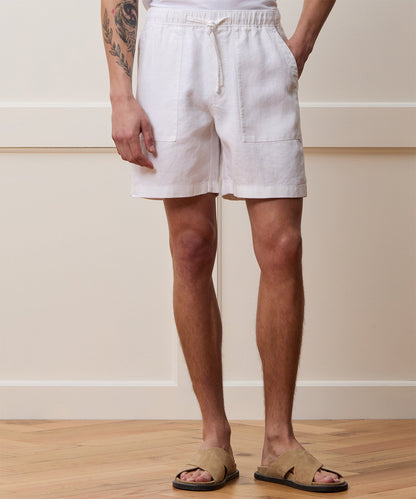 Todd Snyder 7" Linen Beach Short - White
