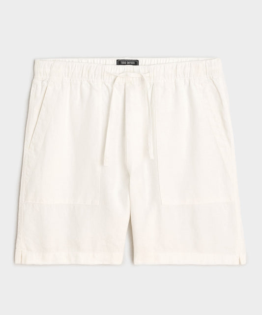 Todd Snyder 7" Linen Beach Short - White