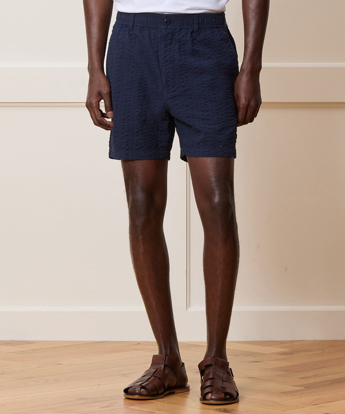 Todd Snyder 5" Seersucker Beachcomber Short - Navy