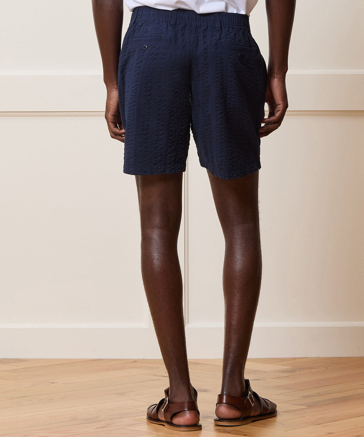 Todd Snyder 5" Seersucker Beachcomber Short - Navy