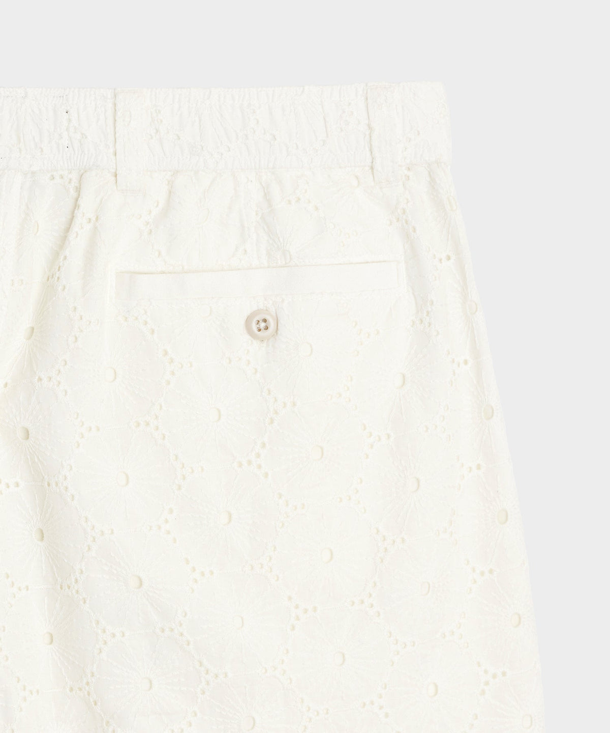 Todd Snyder 5" Embroidered Cotton Beachcomber Short - White