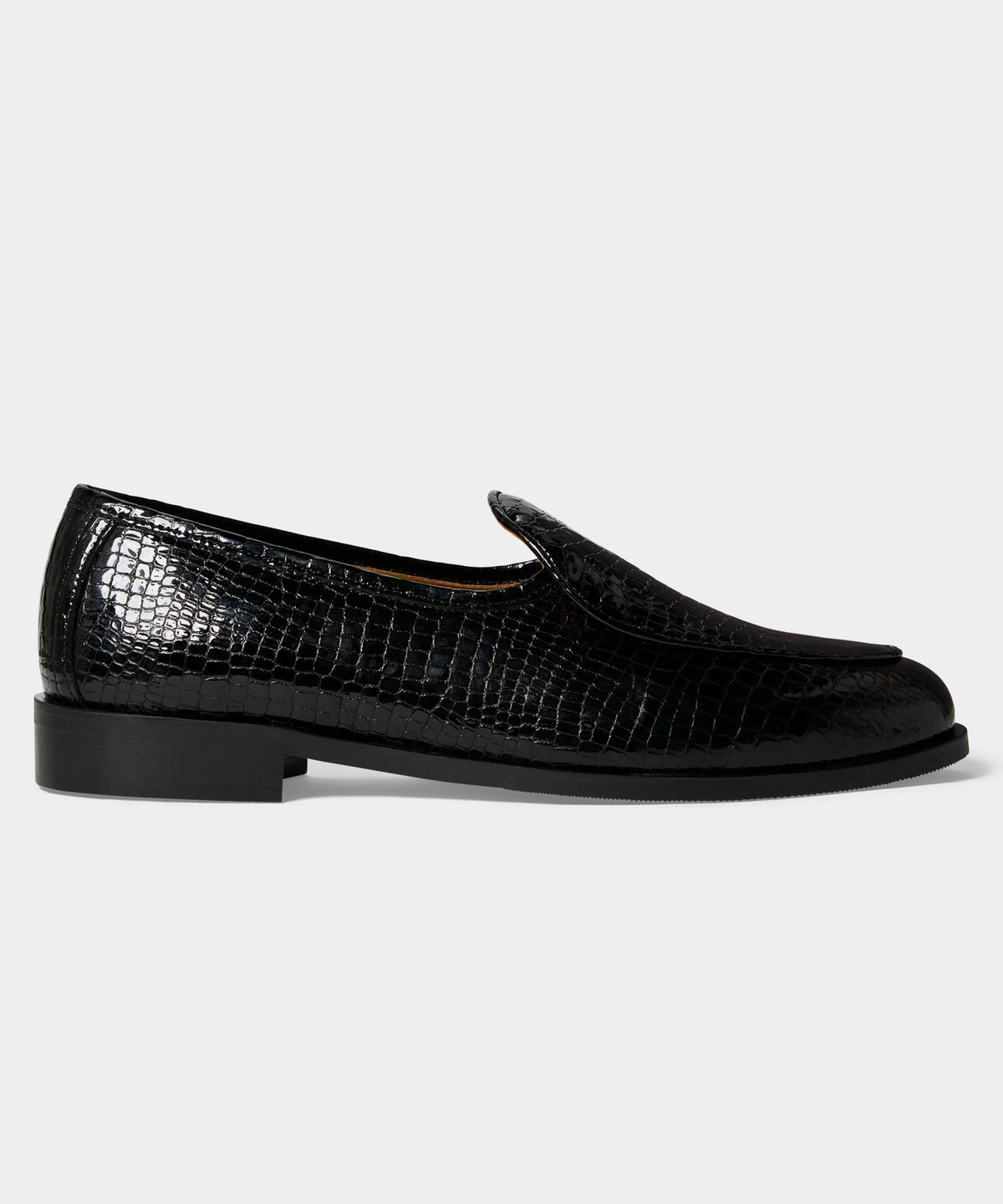 Todd Snyder Jacques Solovière Leather Croc Stamp Loafer - Dark Brown