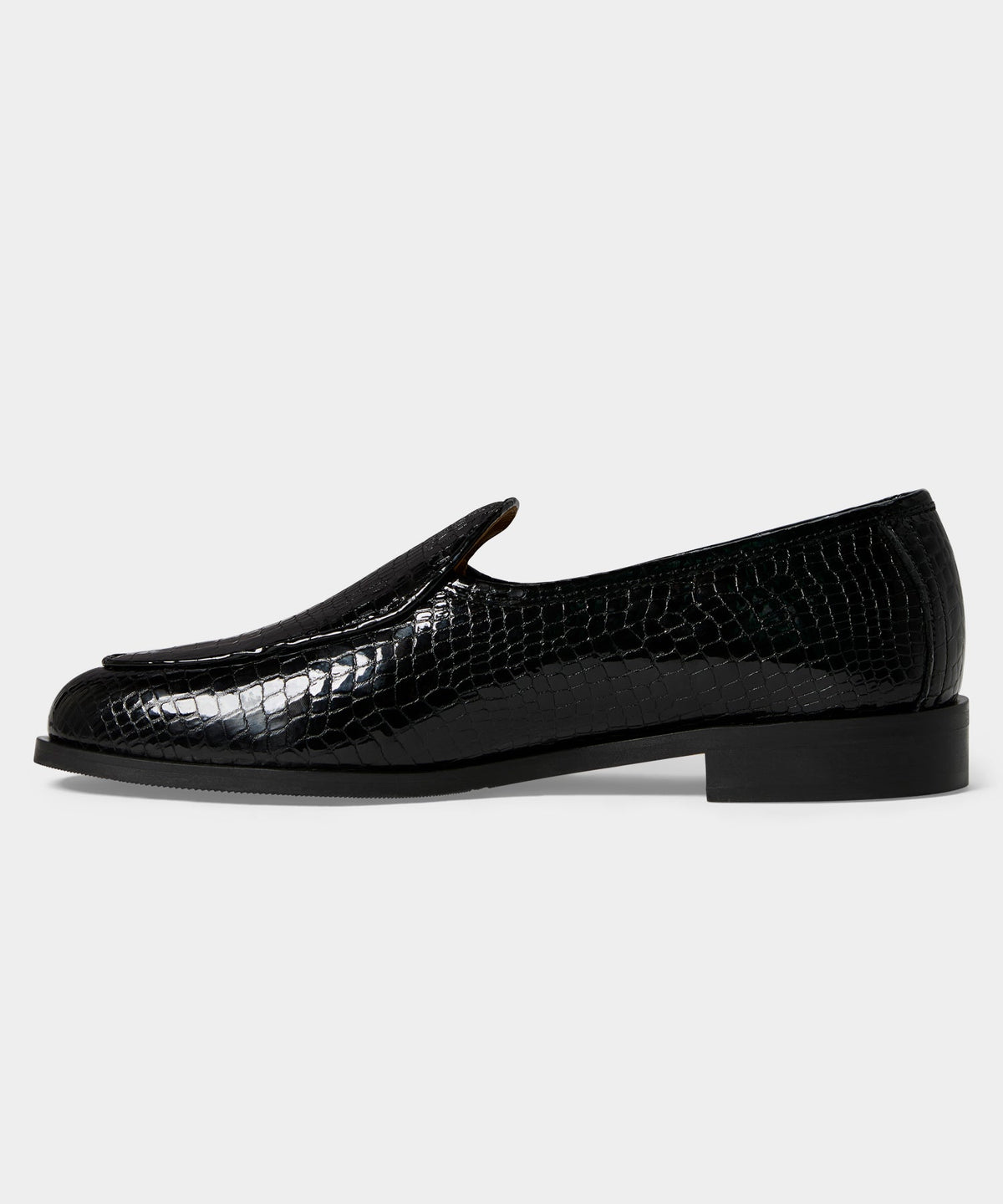 Todd Snyder Jacques Solovière Leather Croc Stamp Loafer - Dark Brown