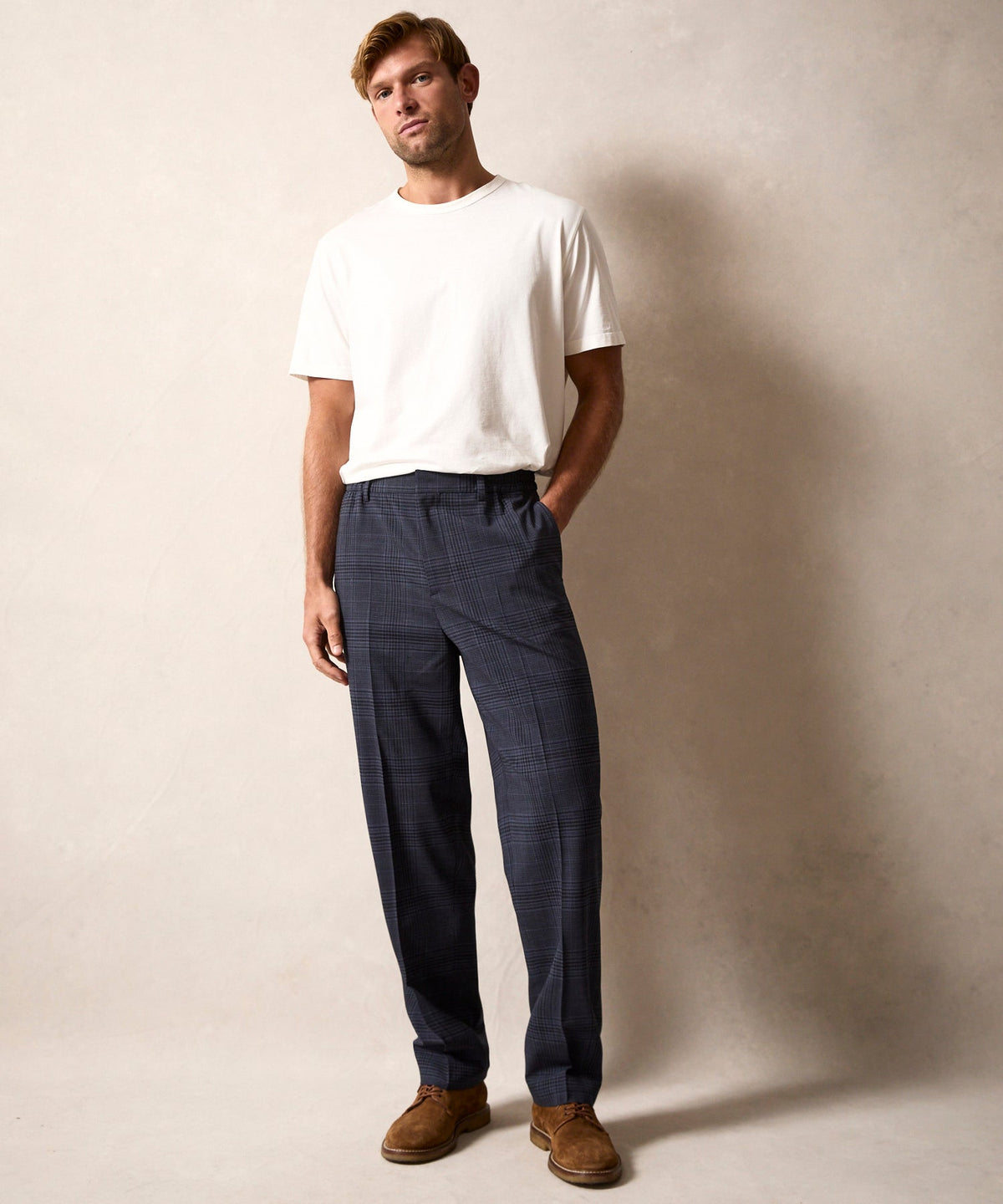 Todd Snyder Italian Wool Side Elastic Trouser - Navy