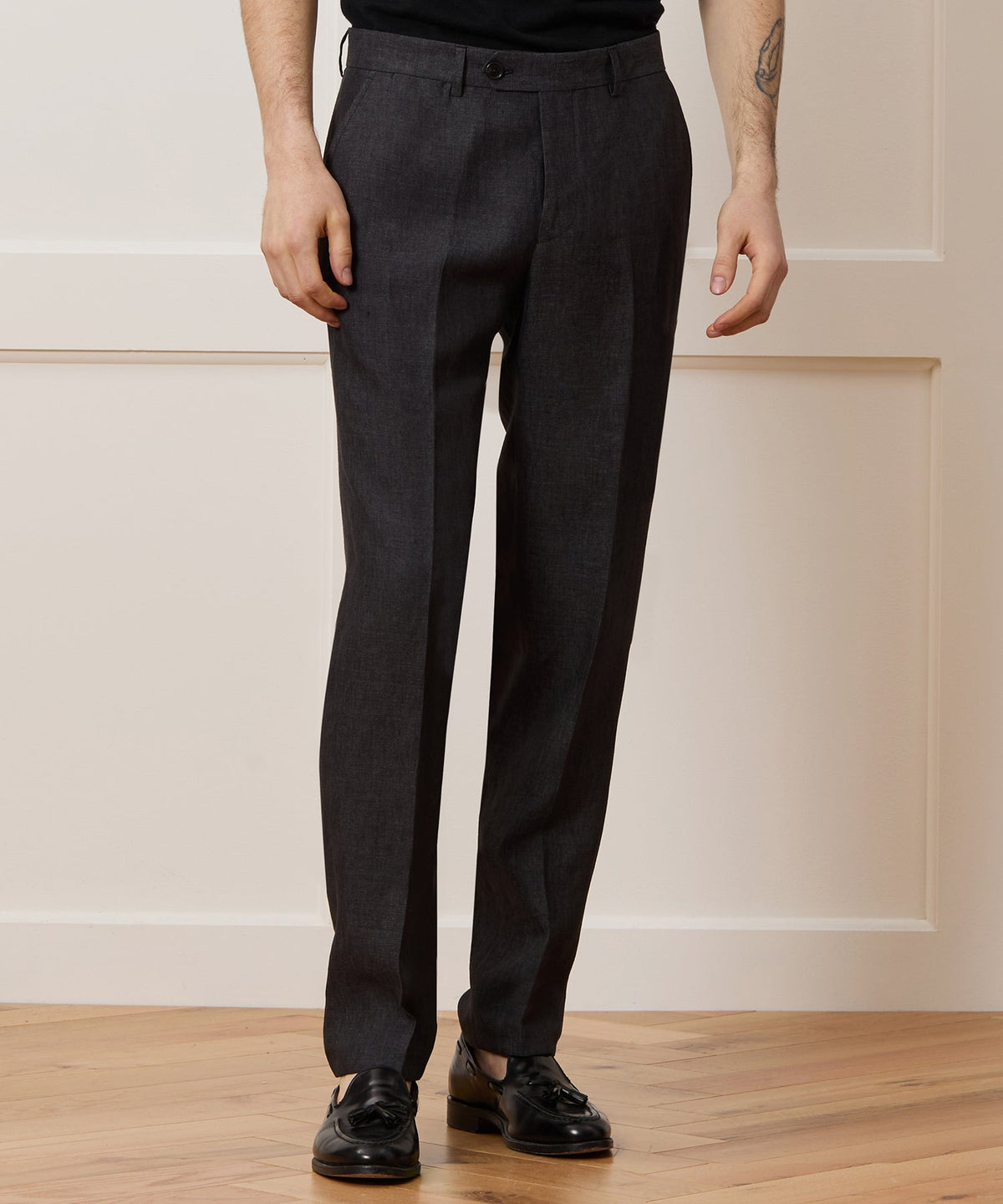 Todd Snyder Italian Linen Sutton Trouser - Charcoal