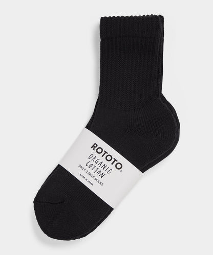 Todd Snyder RoToTo Organic Daily 3 Pack Mini Crew Socks - Black