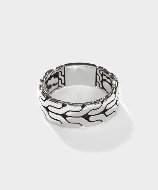 Todd Snyder John Hardy Sterling Silver Carved Chain Band Ring - Silver