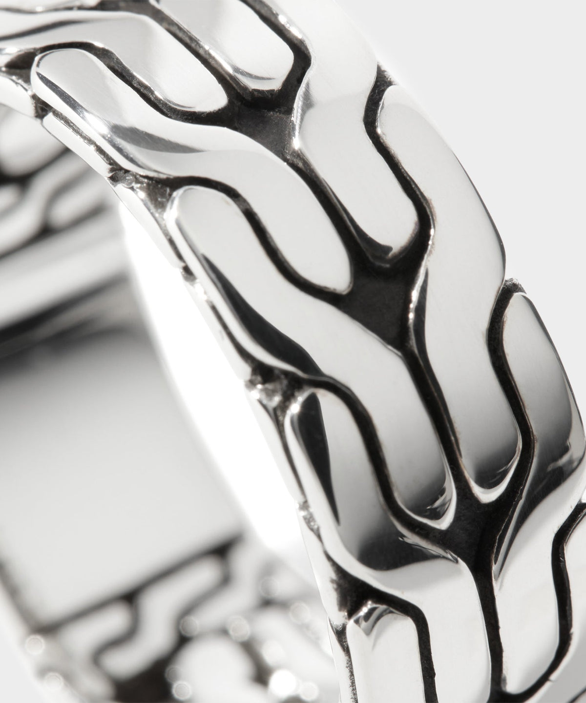 Todd Snyder John Hardy Sterling Silver Carved Chain Band Ring - Silver
