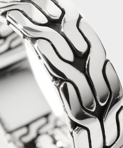 Todd Snyder John Hardy Sterling Silver Carved Chain Band Ring - Silver