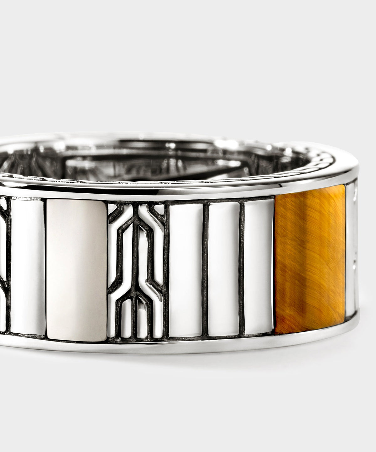 Todd Snyder John Hardy Sterling Silver Tiger Eye Icon Band Ring - Silver