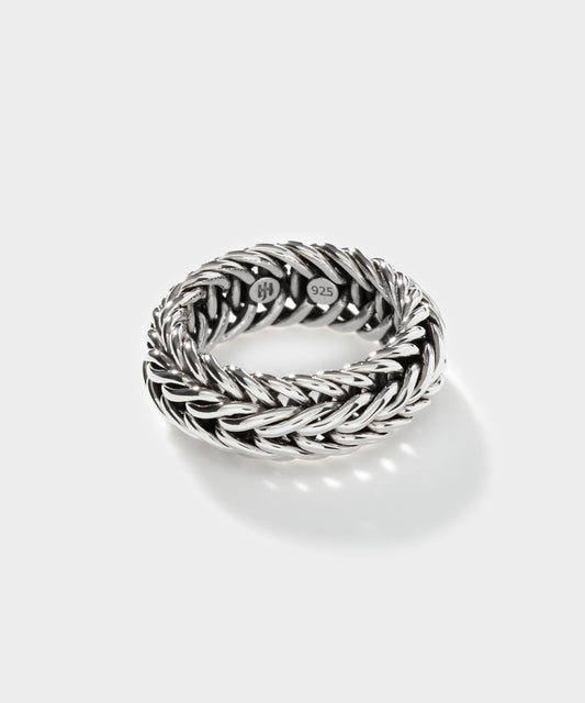 Todd Snyder John Hardy Wide Kami Chain Sterling Silver Band Ring - Silver