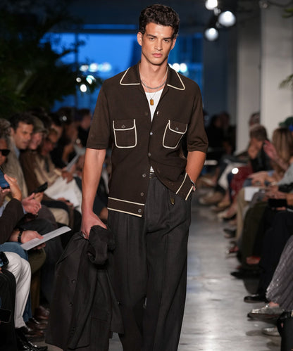Todd Snyder Wynwood Sweater Polo - Saddle Brown