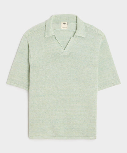 Todd Snyder Inis Meáin Washed Linen Polo - Green