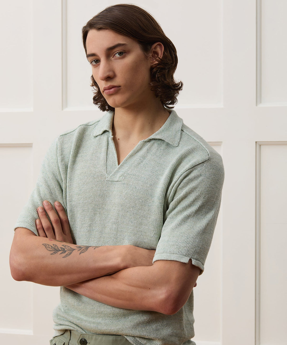 Todd Snyder Inis Meáin Washed Linen Polo - Green