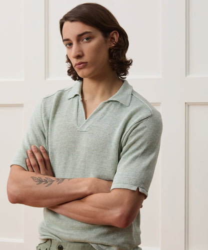 Todd Snyder Inis Meáin Washed Linen Polo - Green